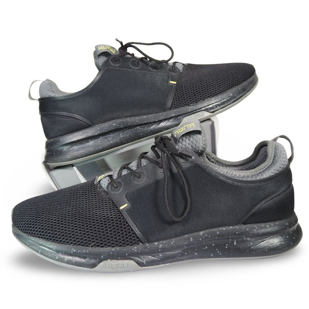 KURU Atom Orthpedic Athletic Sneakers Men's 13M Jet Black‎ - Citron